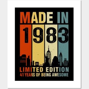 Made In 1983 41st Birthday 41 Years Old Posters and Art